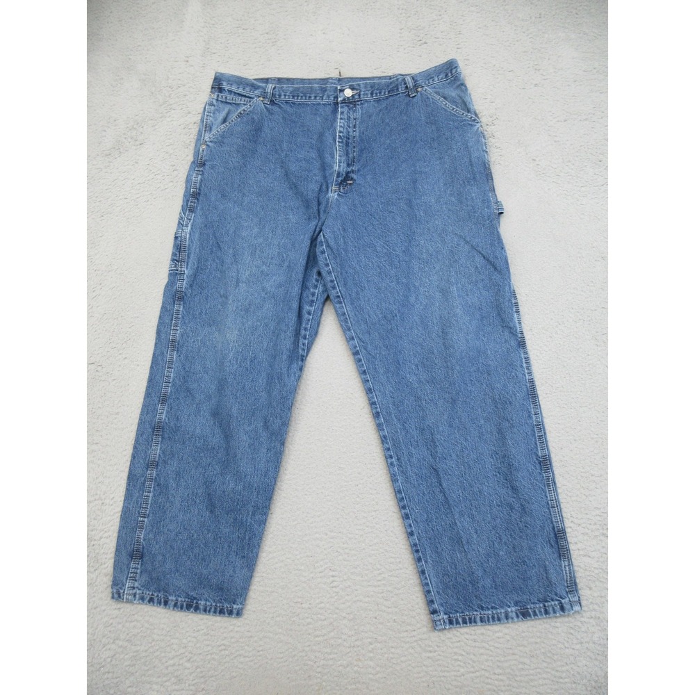 Vintage Y2K Wrangler Carpenter Jeans Men's 42x30 Blue Baggy Workwear Denim